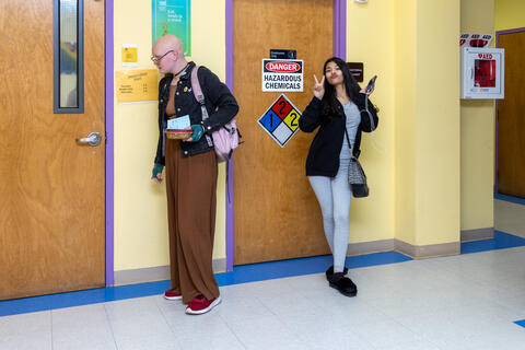 Eastlake High School students wait in the hall for Chemistry class to open. Every student belongs here.